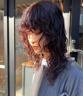 セミロング カラー パーマ ヘアアレンジ satsuki 暖色・ブラウンカラーのヘアスタイル