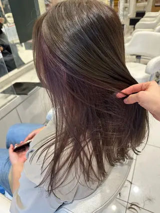 カラー 艶髪/ブリーチなし Wカラー🌺yuiのヘアスタイル