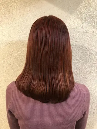 カラー ブリーチカラー🎀 韓国風/寺門美優のヘアスタイル