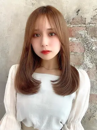 セミロング カラー パーマ ヘアアレンジ Surpass所属・🌈小顔似合わせ SHIHO🌈のヘアスタイル