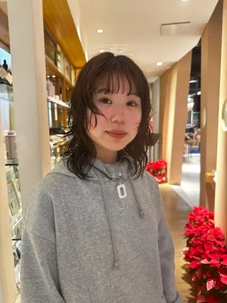 ミディアム 青木龍樹/パーマモデ ル/似合わせパーマのヘアスタイル