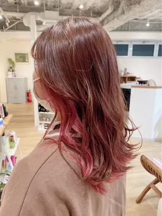 ミディアム カラー Ate by little所属・青木 梢のヘアスタイル