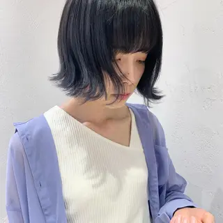 ミディアム カラー ヘアアレンジ 🫧透明感カラー/ ボブ/小笠原汐海🪽のヘアスタイル
