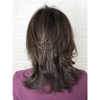 ミディアム カラー KIZU 髪質改善 怪談を語る美容師のヘアスタイル