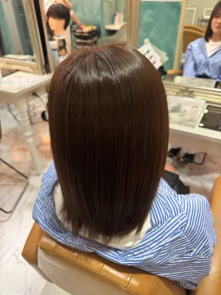 ミディアム カラー ボブ/透明感カラー /しなる🌷のヘアスタイル