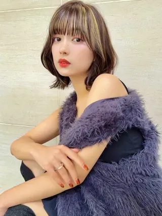 ミディアム カラー レイヤー❣️縮毛矯正 川村利幸のヘアスタイル