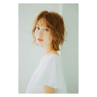 ミディアム パーマ (スタイリスト)牧 好美のヘアスタイル
