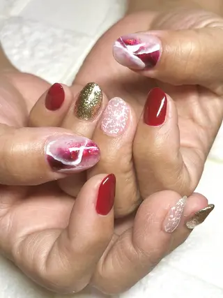 ミディアム ネイル まり りぃ〜んのネイルデザイン