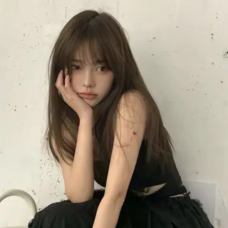 ロング カラー 韓国風暗髪ヘア🤍 🫧MIREIのヘアスタイル