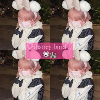 ミディアム カラー ピンクカラー🎀/ ミルクティー🍼花音のヘアスタイル