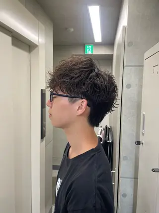 ミディアム パーマ メンズ CHROM TOKYO A.L.T所属・【メンズ・カット】 藪 清正のヘアスタイル