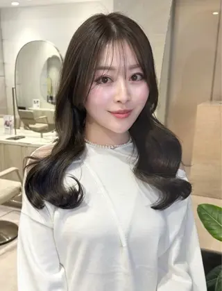 ロング カラー カット無料｜レイヤー カット｜韓国モテへアのヘアスタイル