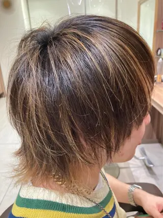 ショート カラー 💎大人ハイライト 💎上杉一也💎のヘアスタイル