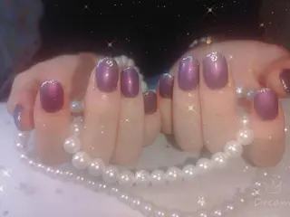 ミディアム ネイル フィルイン、長さ出し 深爪矯正のネイルデザイン