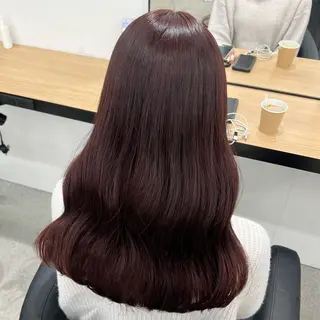 ロング カラー 💗愛され暖色💗 ピンク/レッド💗のヘアスタイル