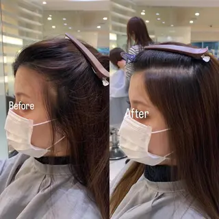 ロング パーマ 韓国レイヤー🪽 耳ツボジュエリーのヘアスタイル