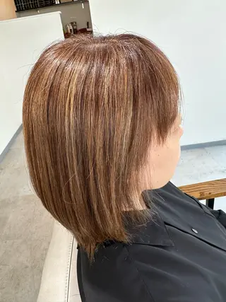 セミロング カラー 脱白髪染め❕白髪 ぼかし特化🌟ヨコタのヘアスタイル