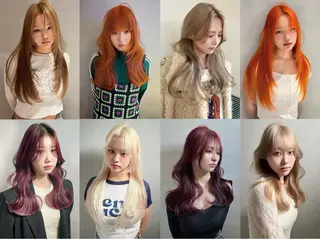 カラー 梅田/ハイトーン/ 透明感カラー/縮毛のヘアスタイル