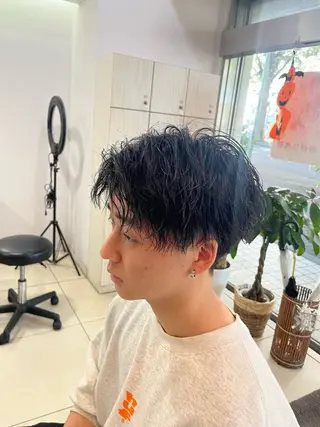 ショート パーマ メンズ 韓国風メンズ/毛流れ ヘアなら須田龍世のヘアスタイル