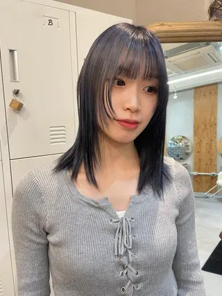 ロング カラー ハイトーン縮毛/暖色 なーな🎀🤍のヘアスタイル