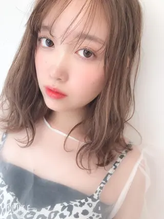 ミディアム カラー パーマ 髪質改善サロン Liko🌟のヘアスタイル