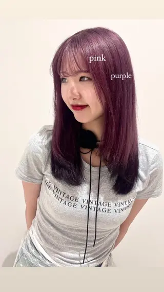 セミロング 💗暖色/ブリーチ/ レイヤー/横浜/メイのヘアスタイル