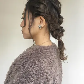 セミロング カラー ヘアアレンジ BRUNTJET所属・MAEDA MADOKAのヘアスタイル