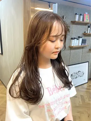 ロング カラー ヘアアレンジ ハル🌸柔色/ ブリーチなし/艶髪のヘアスタイル