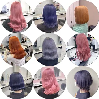 ミディアム カラー ヘアアレンジ 💕上野美容師☁ ブリーチ💖サワのヘアスタイル