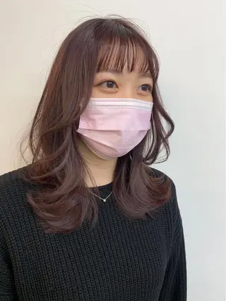 ミディアム カラー 透明感/オリーブ/ グレージュ/YUKAのヘアスタイル