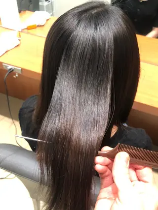 ロング コテ巻き風パーマ/ 髪質改善/河島恭平のヘアスタイル