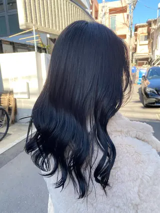 セミロング カラー グレージュ/透明感/ 韓国ヘア/RISAのヘアスタイル