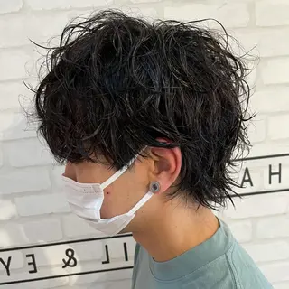 ショート パーマ メンズ 渋谷 メンズ 木下 仁来のヘアスタイル