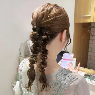 ロング カラー ヘアアレンジ 吉水 彩乃 /ボブ/透明感カラーのヘアスタイル