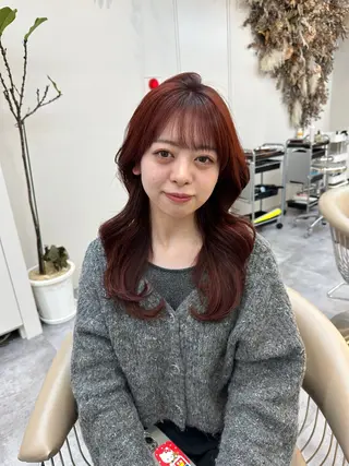 セミロング 仙台/韓国風レイヤー 髪質改善/佐藤 史弥のヘアスタイル