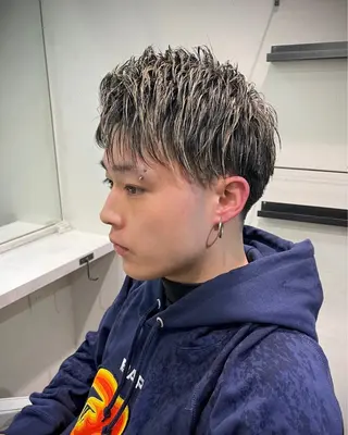 ショート カラー パーマ メンズ KING of hair byNOISM所属・京都メンズ特化✨ No. 1/ユウキのヘアスタイル