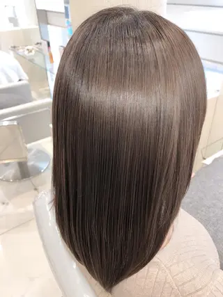 ミディアム 縮毛矯正/髪質改善 /ブリーチ/東陽町✨のヘアスタイル