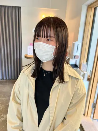 ミディアム カラー ミディアムパーマ /癖毛パーマのヘアスタイル