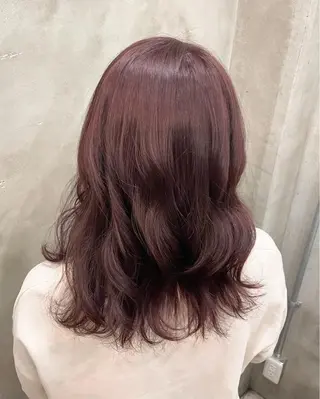 ミディアム カラー 【ピンク/韓国ヘア/ ヘアセット】亜海のヘアスタイル