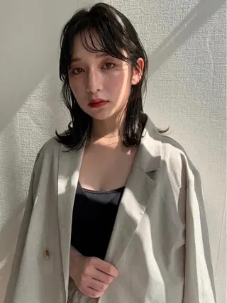 ミディアム 艶カラー/フェイス レイヤー/たむのヘアスタイル