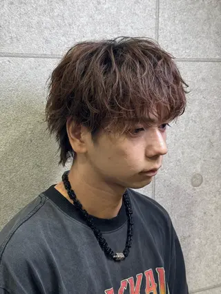 パーマ メンズ 宮之本 峻也のヘアスタイル