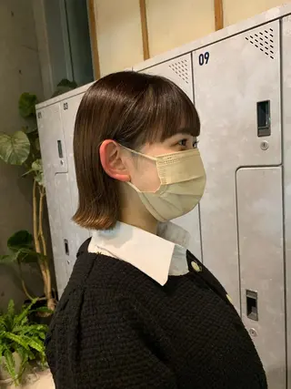 ショート ボブ/ベージュ/ パーマ🪿近森ゆいのヘアスタイル