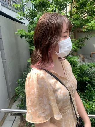 ミディアム カラー LEBEN所属・leben serikaのヘアスタイル