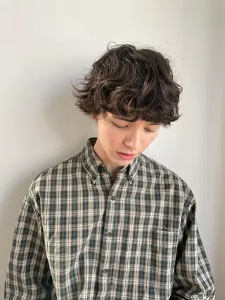 ショート メンズ パーマ カラー CEINE PATHのヘアスタイル