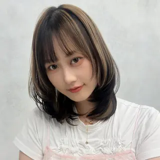 ミディアム カラー ブリーチなし/レイヤ ー特化🌈Tommyのヘアスタイル