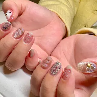 ネイル amuse 手書きニュアンスのネイルデザイン