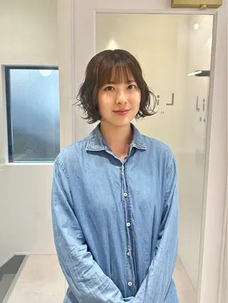 ミディアム カラー パーマ お洒落パーマ/ 艶カラー/michiのヘアスタイル