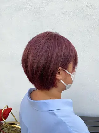 ショート カラー パーマ ヘアアレンジ メンズ キッズ HairSignature所属・ブリーチ指名神戸 No.1美容師RENのヘアスタイル