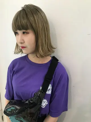 カラー pole/apartment所属・💓パーマ，💗 レイヤーカットのヘアスタイル