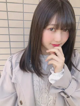 ミディアム カラー ヘアアレンジ 外苑前NO.1艶髪 透明感カラーのヘアスタイル